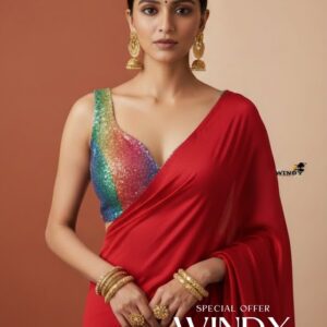 The perfect mix of elegance and vibrant sparkle! ✨ Introducing the Rainbow Saree Jacket & Valentina Saree combo.