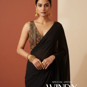 Windy Saree with Jacket – Perfect for Any Occasion! 