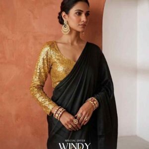 Valentina Saree & Sequins Sleeve Jacket