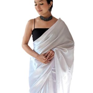 The classic Windy White Saree paired with a rich Velvet Jacket. ✨